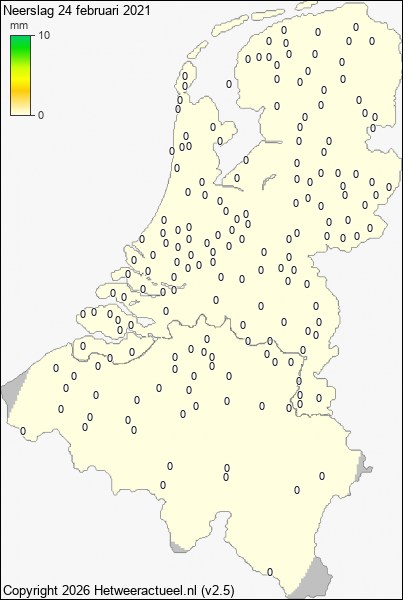 Neerslag 24 februari 2021