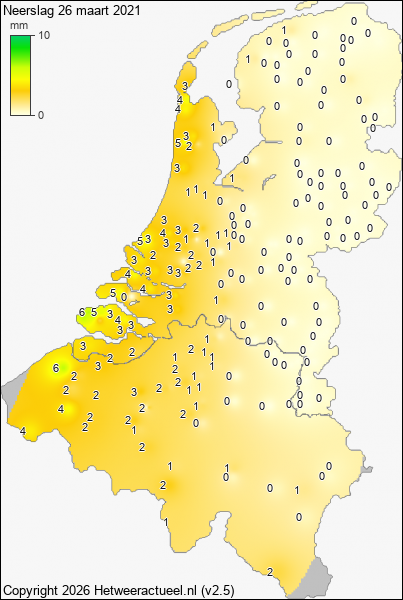 Neerslag 26 maart 2021