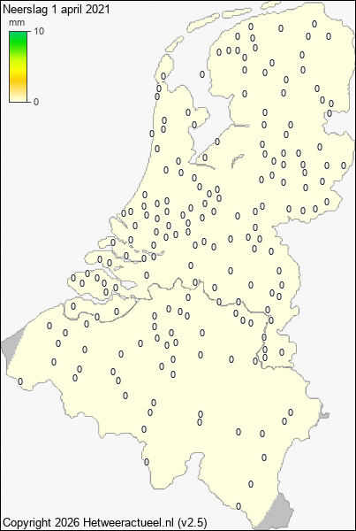 Neerslag 1 april 2021