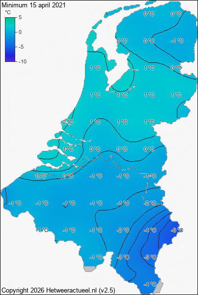 Minimum temperatuur 15 april 2021