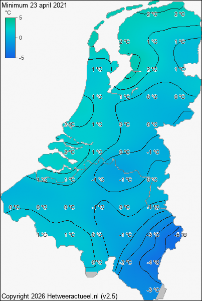 Minimum temperatuur 23 april 2021