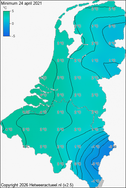 Minimum temperatuur 24 april 2021