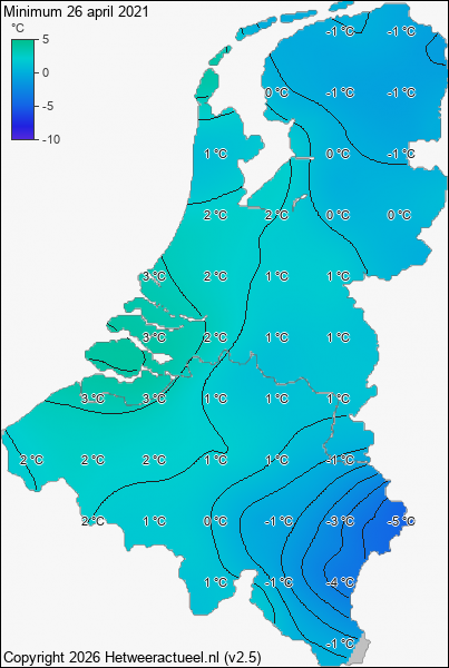 Minimum temperatuur 26 april 2021