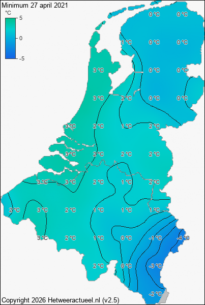 Minimum temperatuur 27 april 2021
