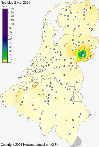 Neerslag 2 mei 2021