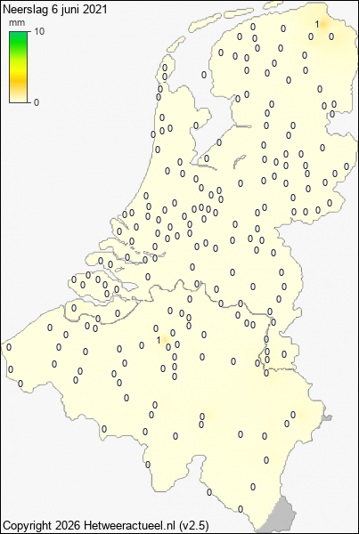 Neerslag 6 juni 2021