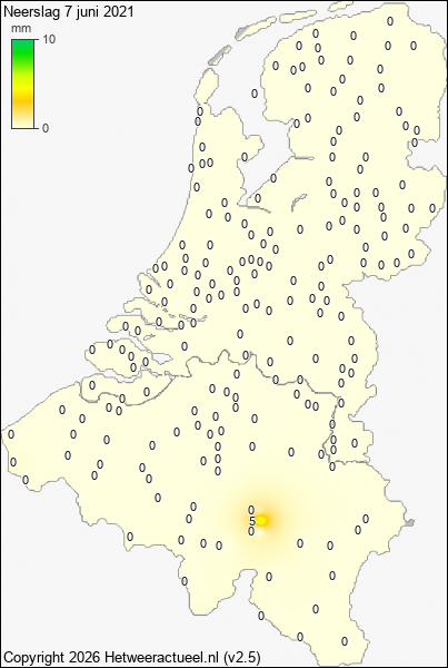 Neerslag 7 juni 2021