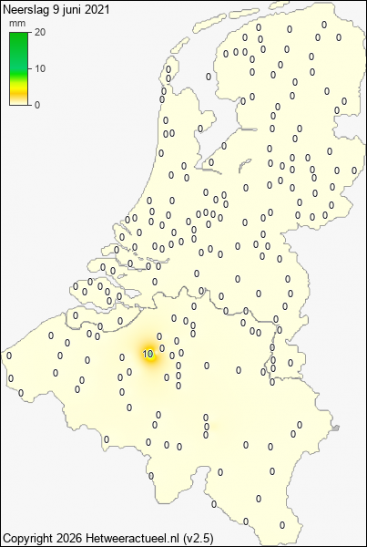 Neerslag 9 juni 2021