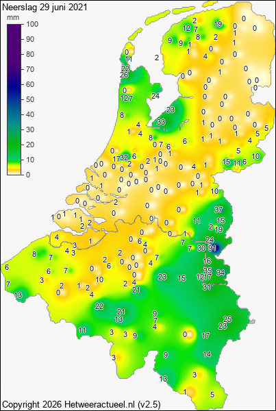 Neerslag 29 juni 2021