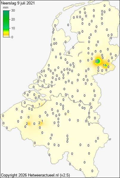 Neerslag 9 juli 2021