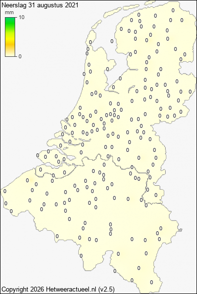 Neerslag 31 augustus 2021