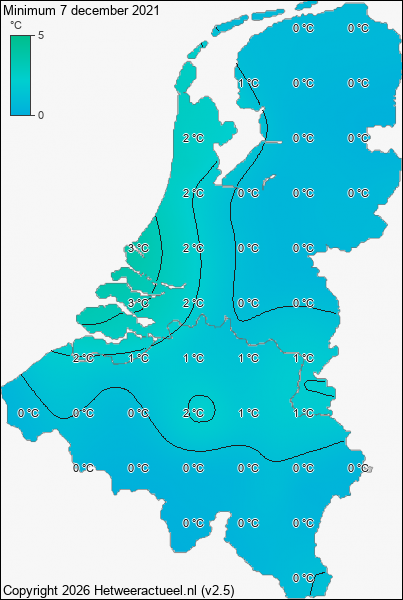 Minimum temperatuur 7 december 2021