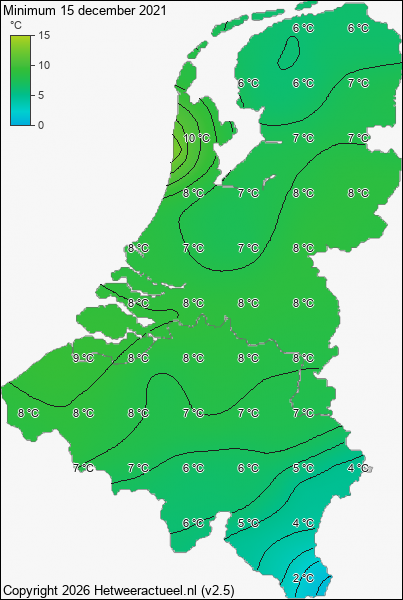 Minimum temperatuur 15 december 2021