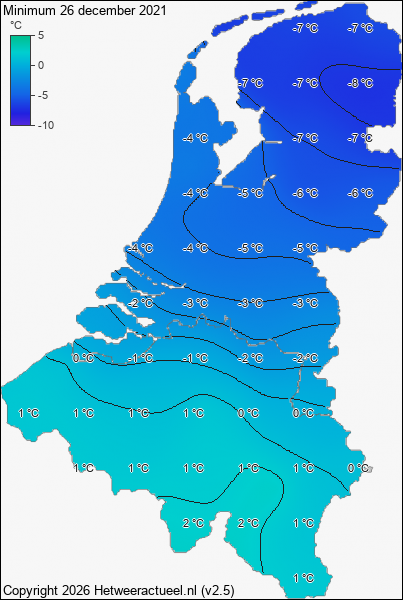 Minimum temperatuur 26 december 2021