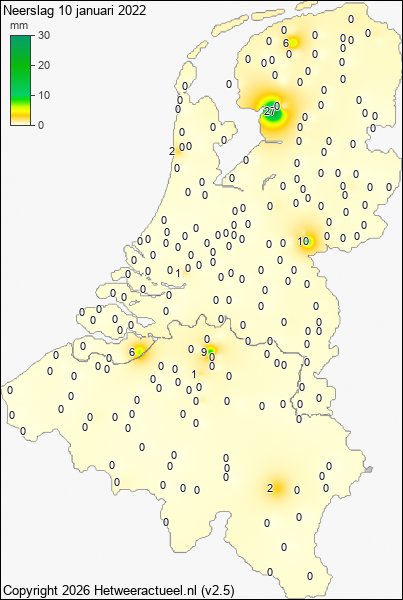 Neerslag 10 januari 2022