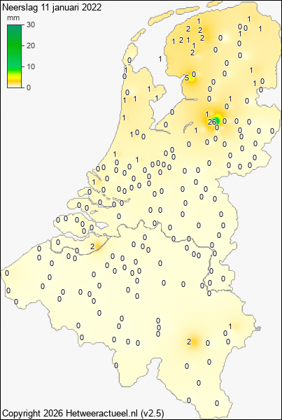 Neerslag 11 januari 2022