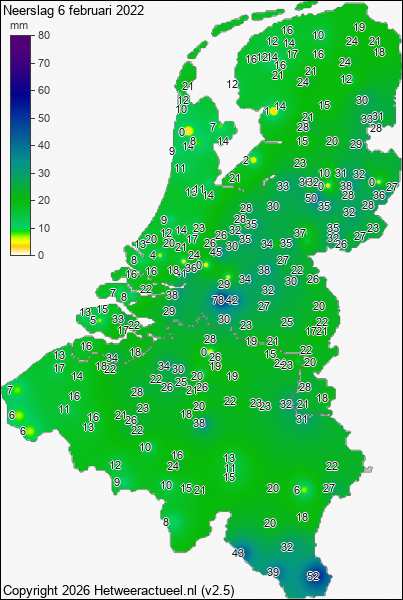 Neerslag 6 februari 2022
