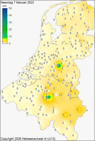 Neerslag 7 februari 2022