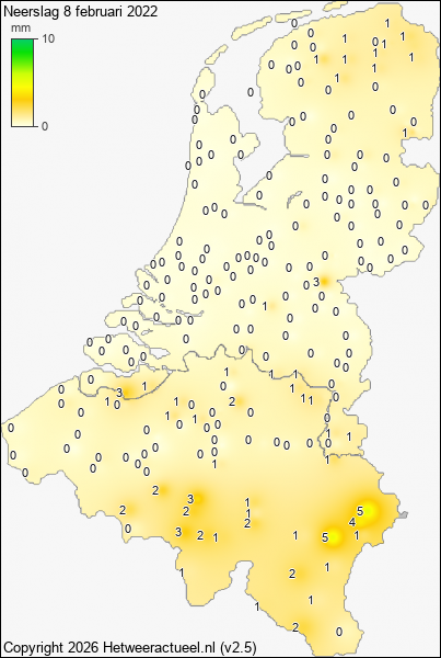 Neerslag 8 februari 2022