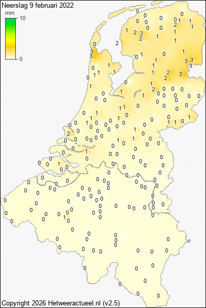 Neerslag 9 februari 2022