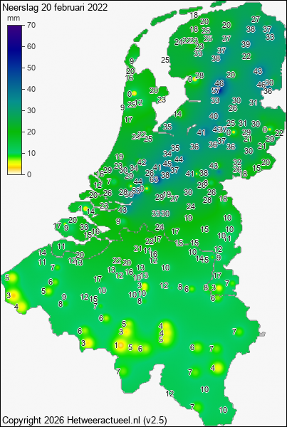 Neerslag 20 februari 2022