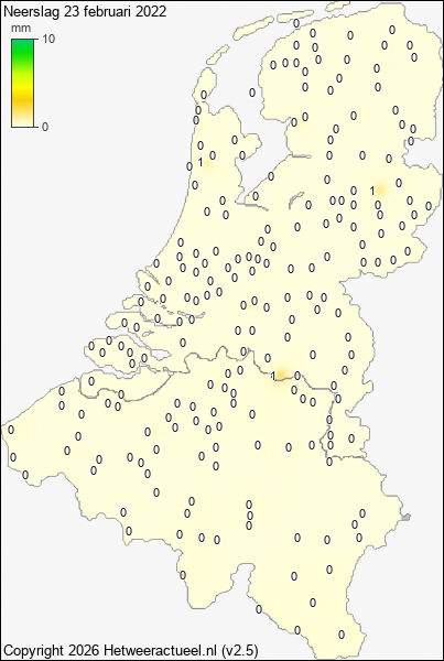 Neerslag 23 februari 2022