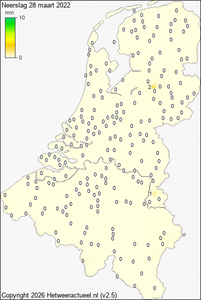 Neerslag 28 maart 2022