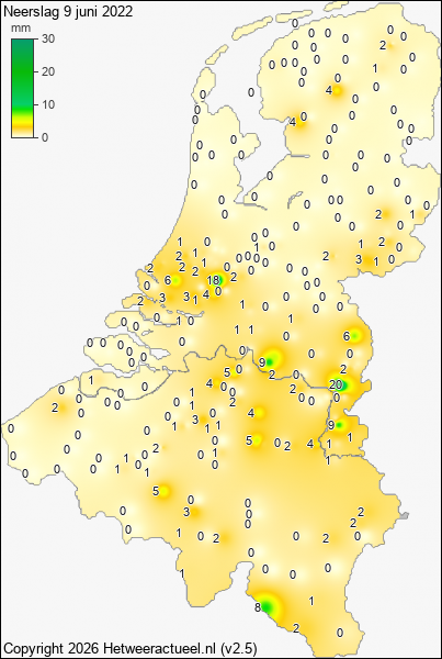 Neerslag 9 juni 2022