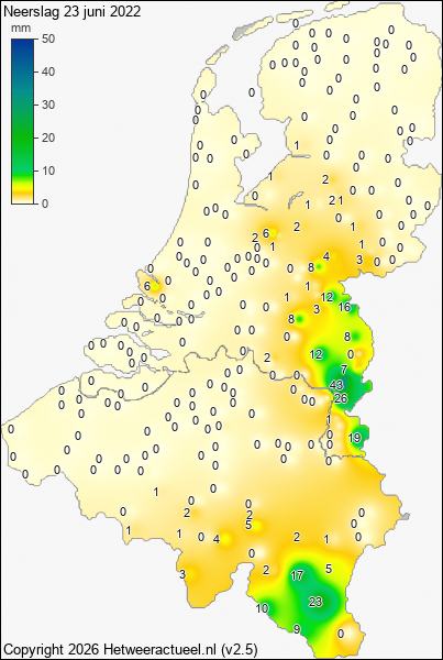 Neerslag 23 juni 2022