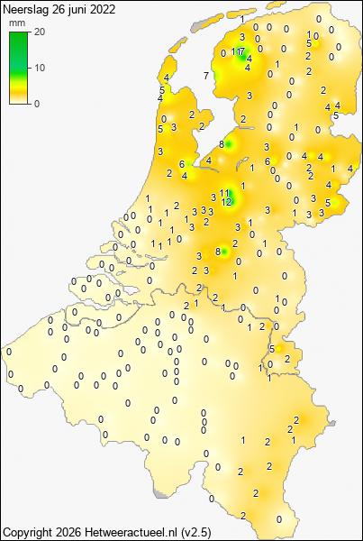 Neerslag 26 juni 2022