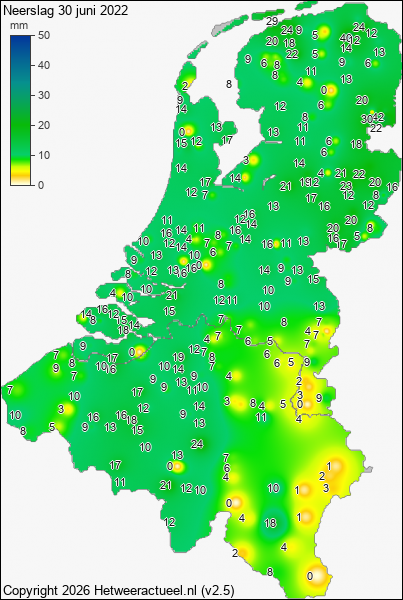 Neerslag 30 juni 2022