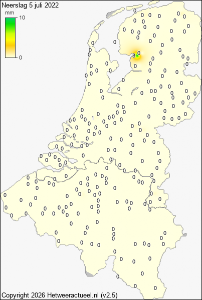 Neerslag 5 juli 2022