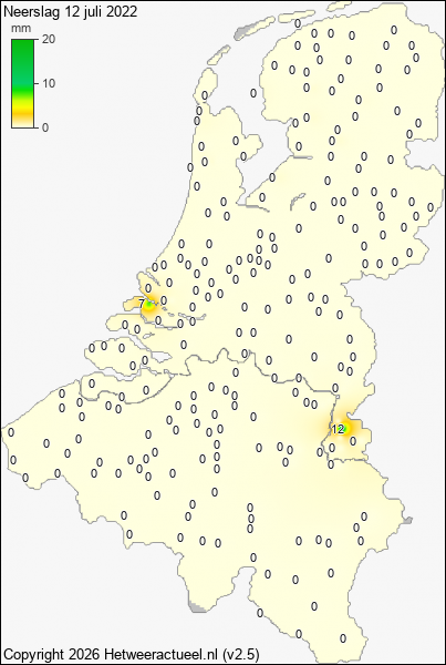 Neerslag 12 juli 2022
