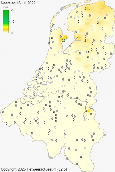 Neerslag 16 juli 2022