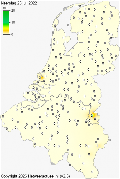 Neerslag 25 juli 2022