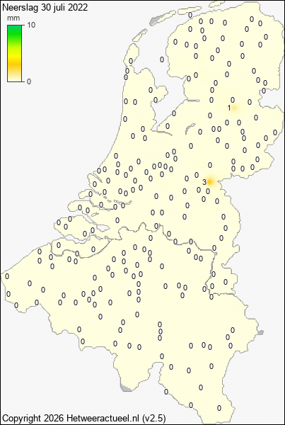 Neerslag 30 juli 2022