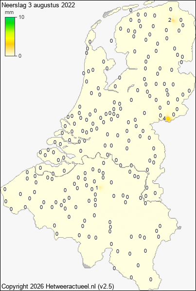 Neerslag 3 augustus 2022