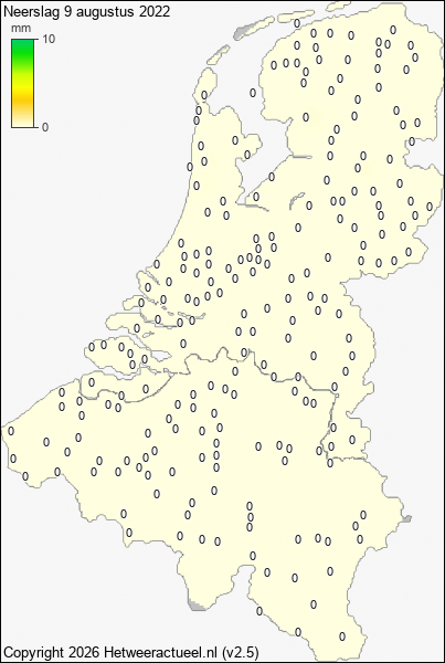 Neerslag 9 augustus 2022