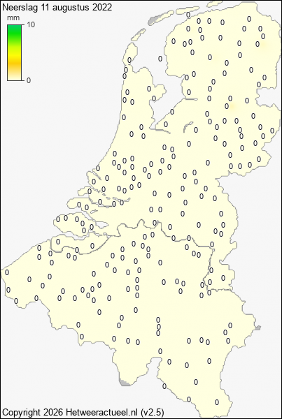 Neerslag 11 augustus 2022