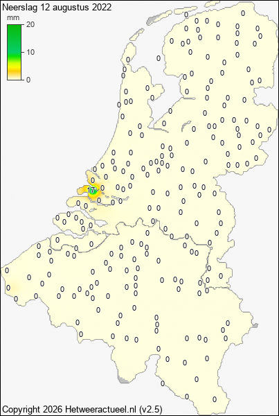 Neerslag 12 augustus 2022