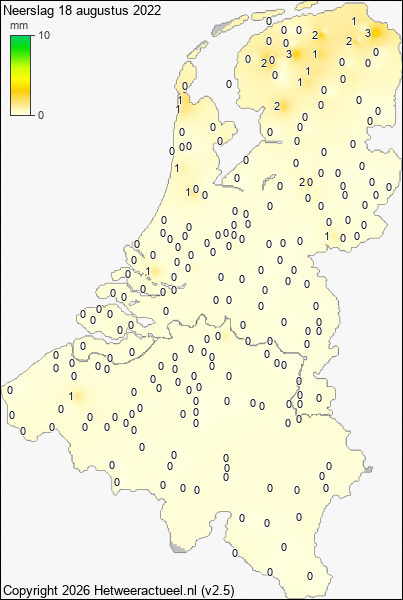 Neerslag 18 augustus 2022