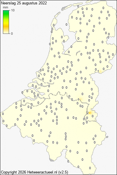 Neerslag 25 augustus 2022