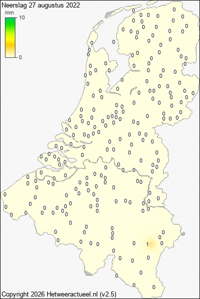 Neerslag 27 augustus 2022