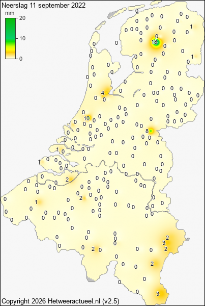 Neerslag 11 september 2022