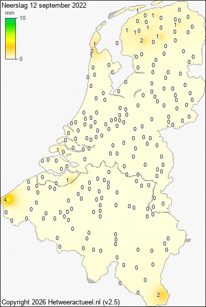 Neerslag 12 september 2022