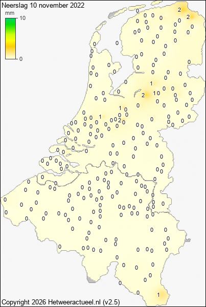 Neerslag 10 november 2022