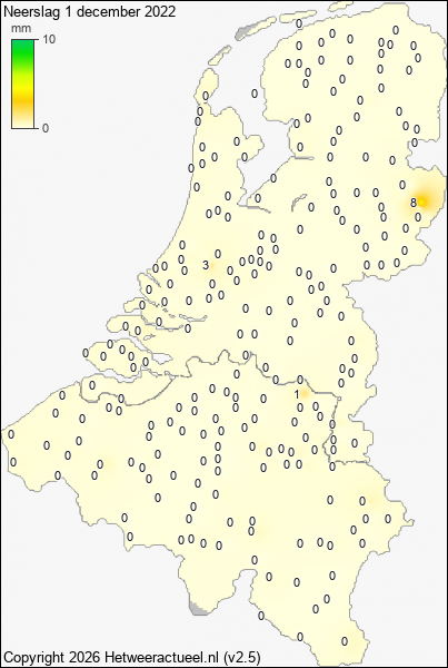 Neerslag 1 december 2022