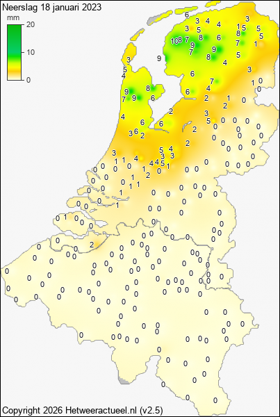 Neerslag 18 januari 2023