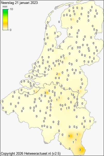 Neerslag 21 januari 2023