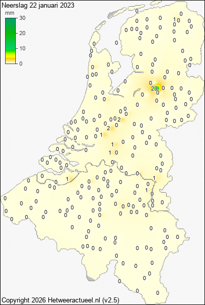 Neerslag 22 januari 2023